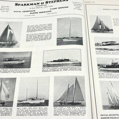 1933 April Yachting Magazine Mid-Winter Regatta at Los Angeles Bermuda Sloops TF7