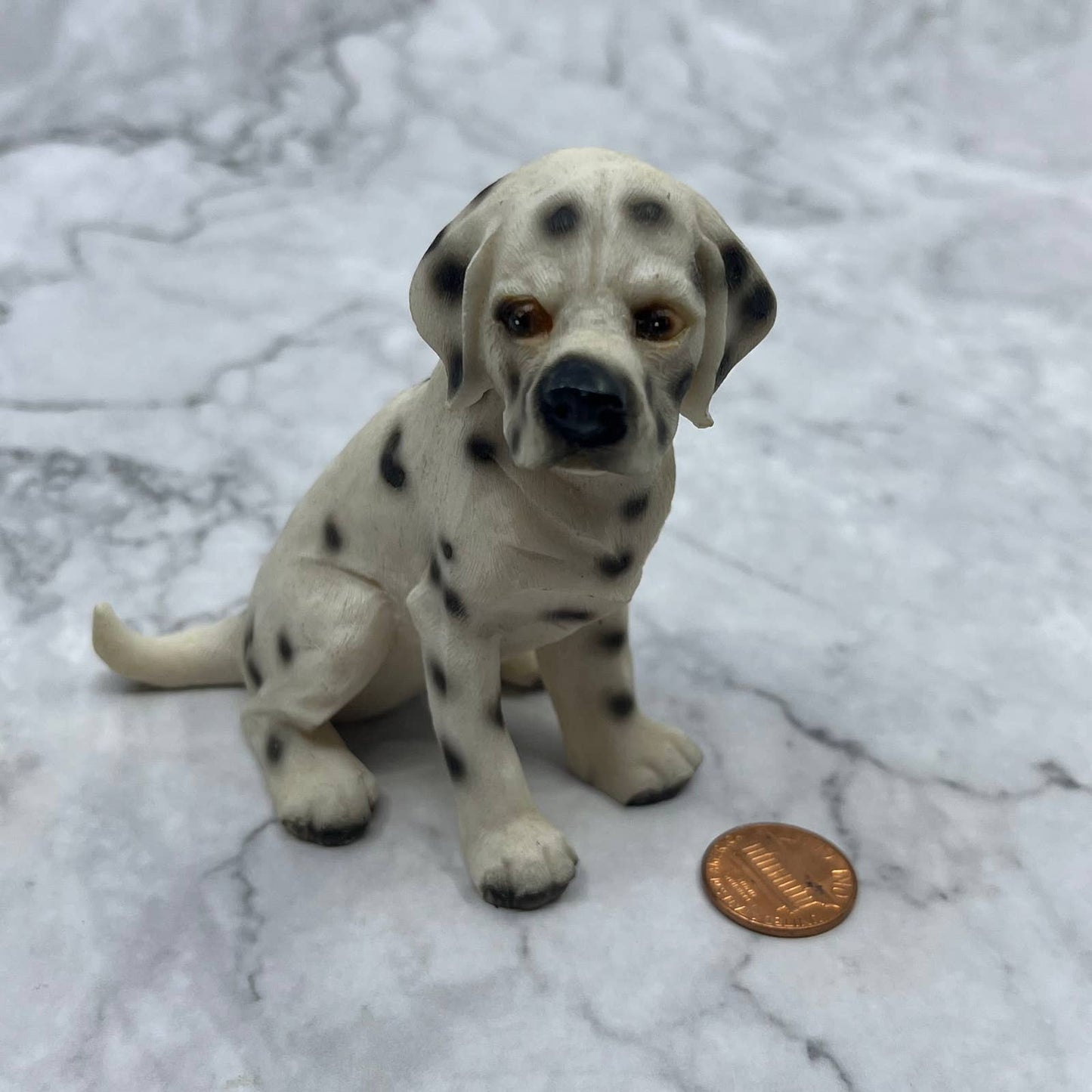 Vintage Hand Painted Cast Resin Dalmatian Dog Figurine 3.5” TE2