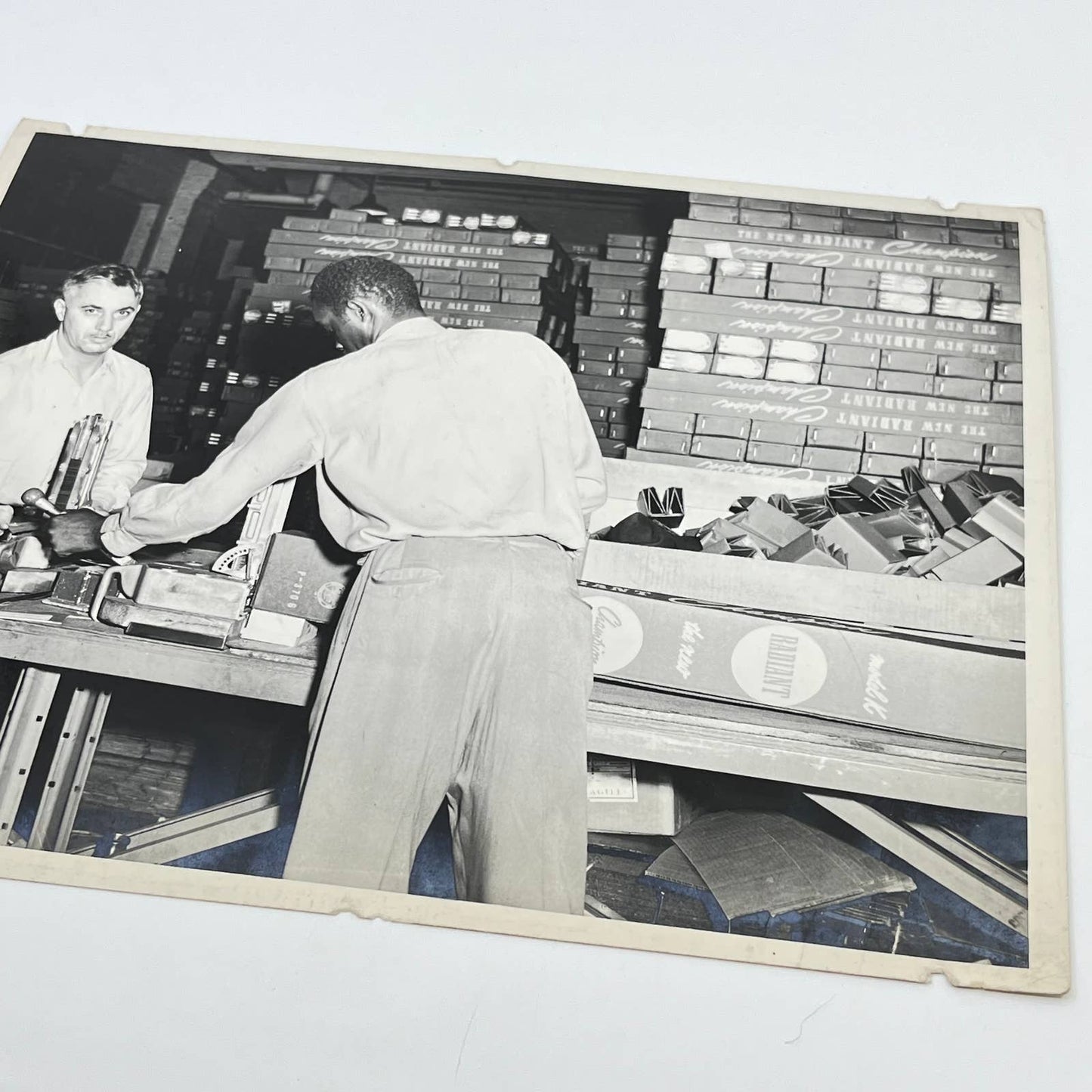 1940s Assembly Line Manufacturing Photo Black Man Working Chicago IL AA7-14