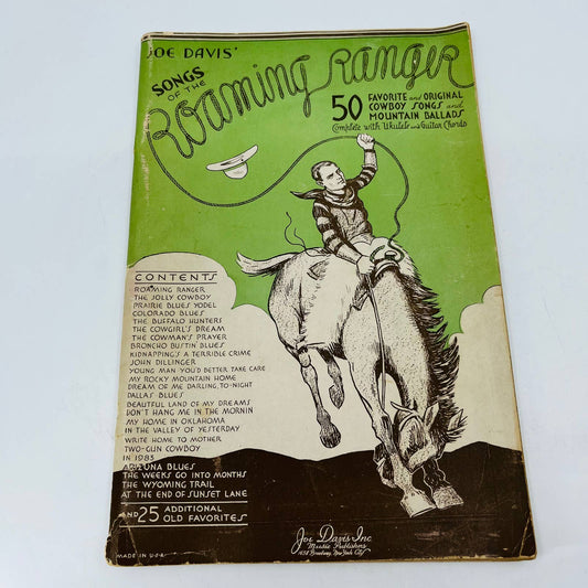 1935 Joe Davis Songs of the Roaming Ranger Cowboy Mountain Ballads Songbook BA2