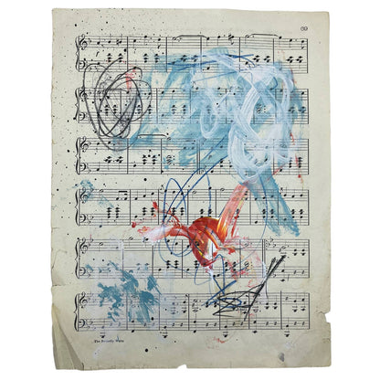 Original Mixed Media Abstract Art Painting 9x11.25” Vivid Notes Signed #1