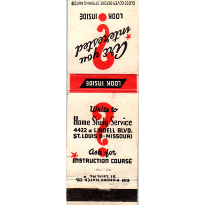 Home Study Service St. Louis MO Vintage Advertising Matchbook Cover MM10-2