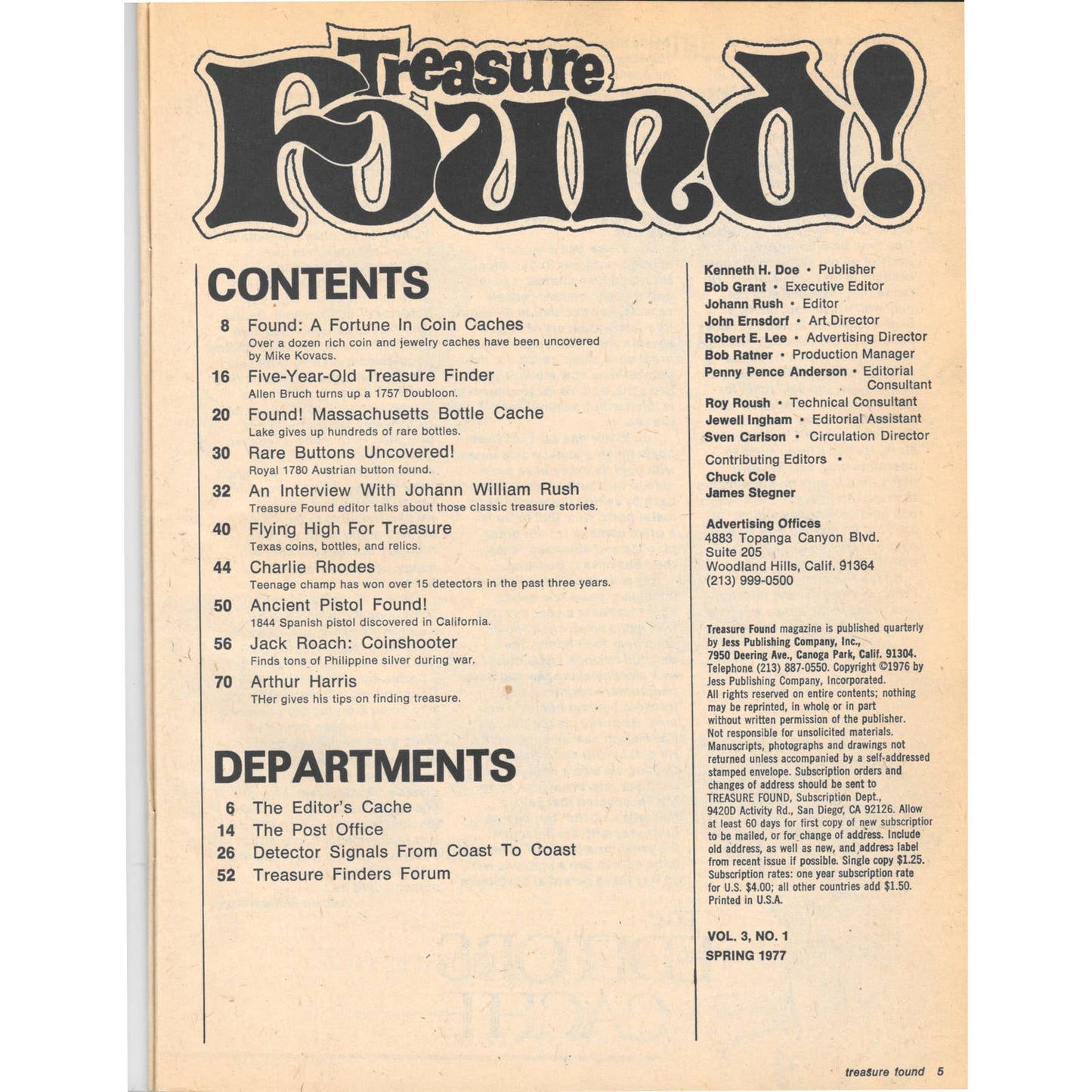 Treasure Found! Magazine - Treasure Hunting Metal Detecting Spring 1977 M3