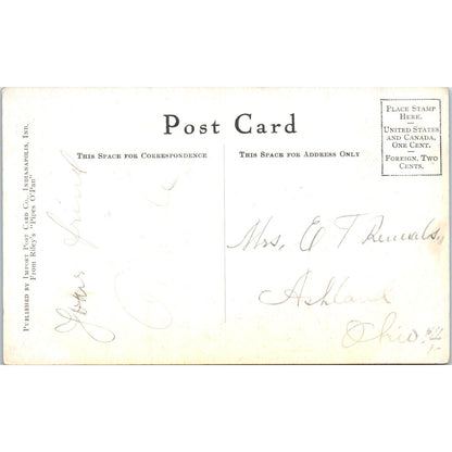Just Be Glad - James Whitcomb Riley Poem 1907 Original Postcard P2-3
