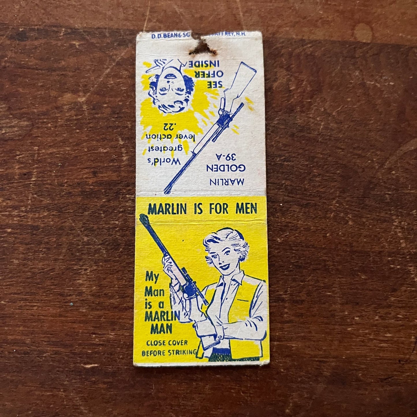 Marlin Golden 39-A Marlin Man Advertising Matchbook Cover SA9-M13