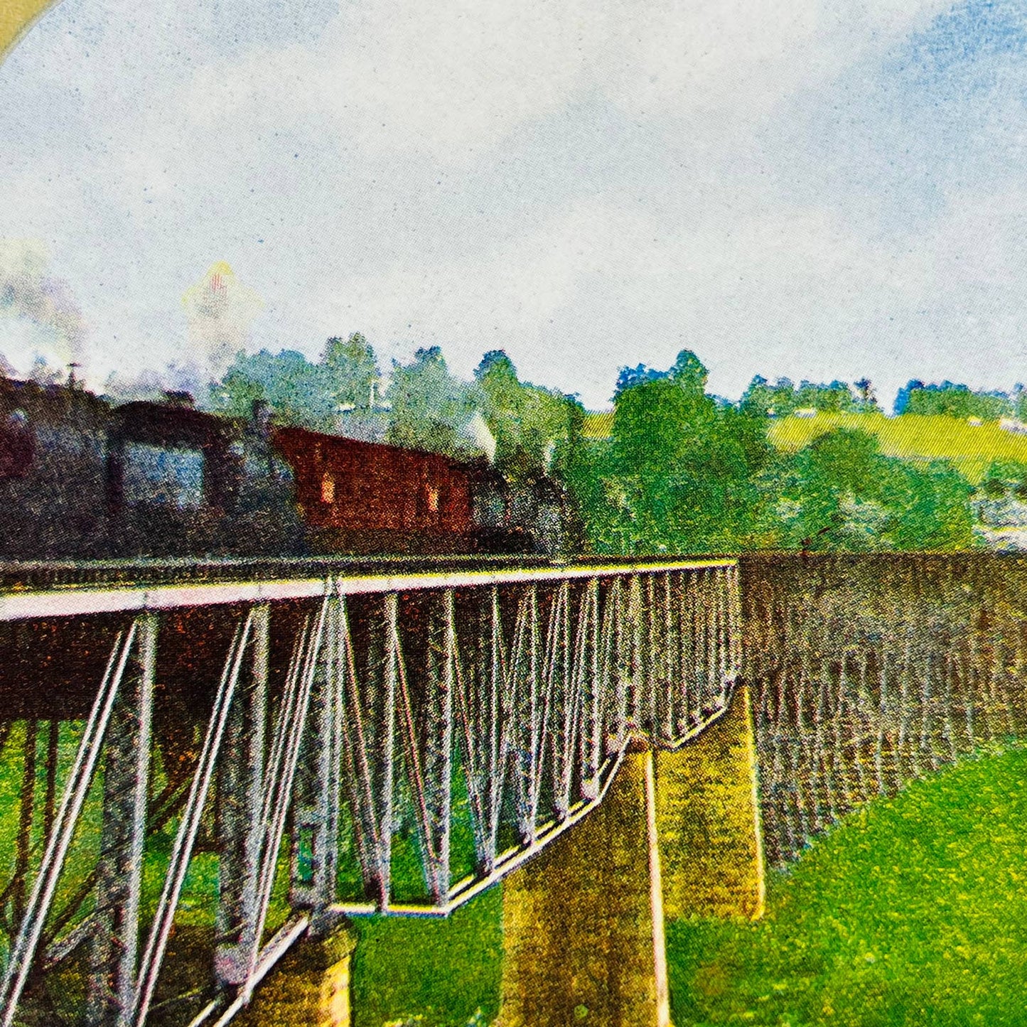 c1890 Stereoview Card Famous Southern Frankenstein Trestle RR New Hampshire