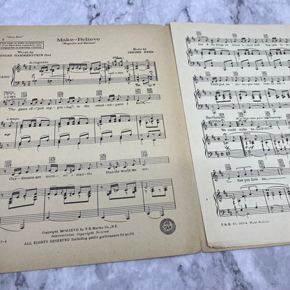 1928 Florenz Ziegfield Presents 'Show Boat' Sheet Music Oscar Hammerstein￼ V41-3
