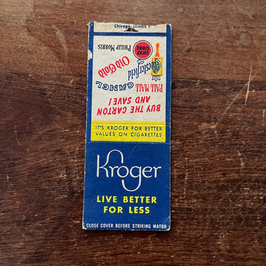 Kroger Grocery Stores Advertising Matchbook Cover SA9-M12