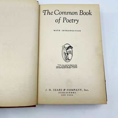 1925 The Common Book of Poetry J.H. Sears & Company Dust Jacket Hardcover TF2