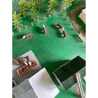 HUGE Vintage Handmade Farmstead Working Farm Miniature Scale Diorama