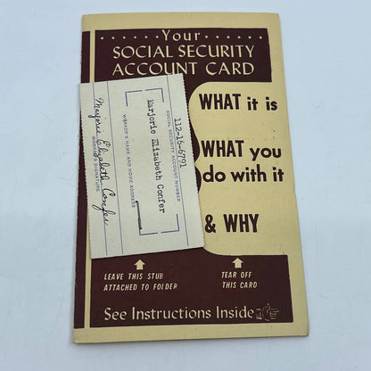 1944 Social Security Account Card Illustrated Brochure Bulletin Instructions SC5