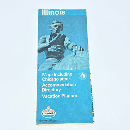 1970s Standard Oil Travel Map of Illinois & Chicago Area TF5