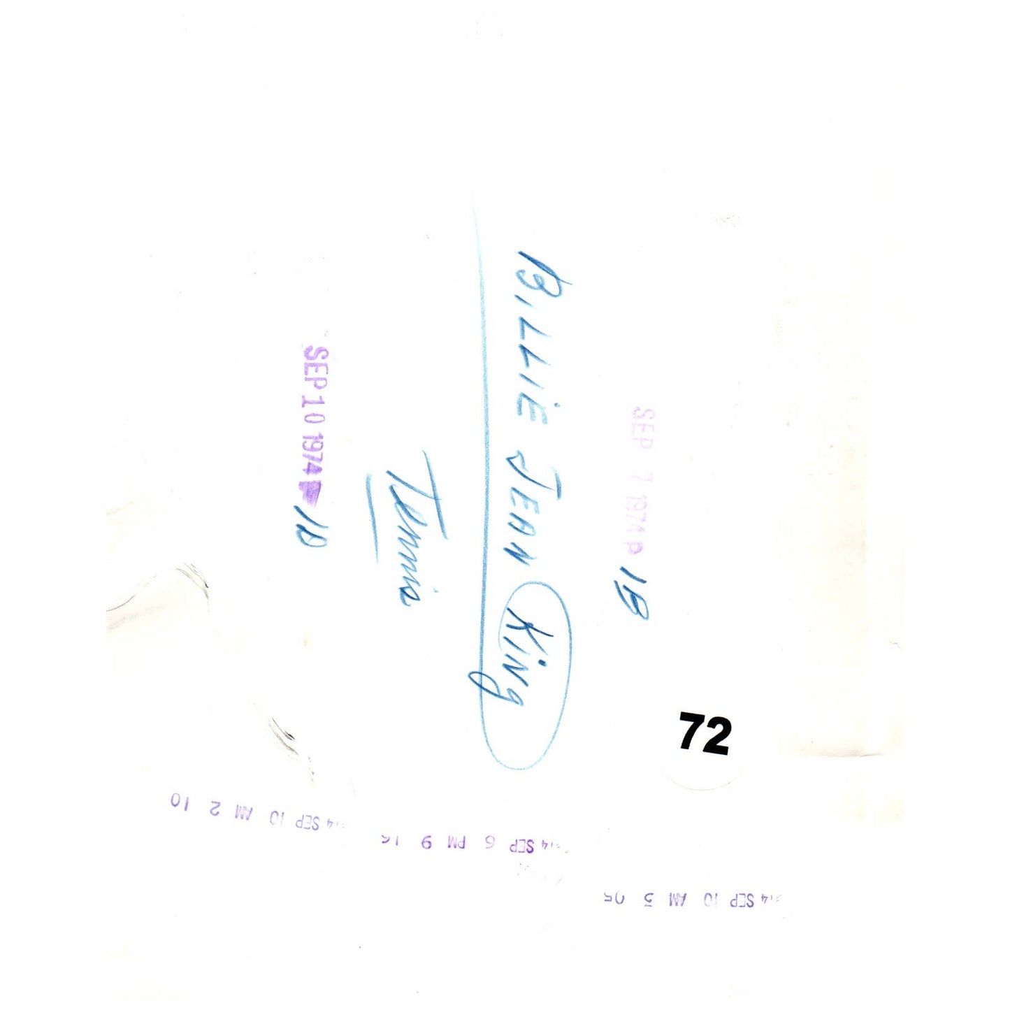 1974 Press Photo Tennis Billie Jean King Moffit US Open Championship 8x10" AD3-3