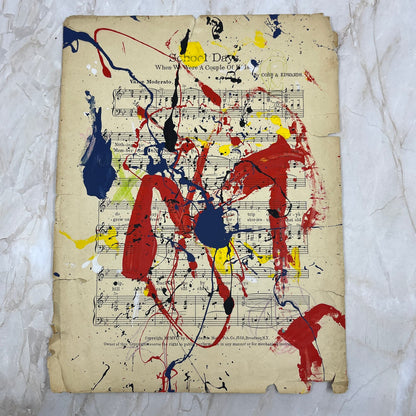 Original Mixed Media Abstract Art Painting 10x13.5” Vivid Notes Signed #2
