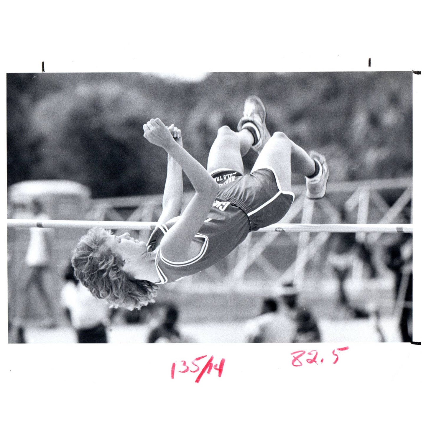 1983 Press Photo Northeast High St. Petersburg High Jump Holly Ackett 8x10" AD2