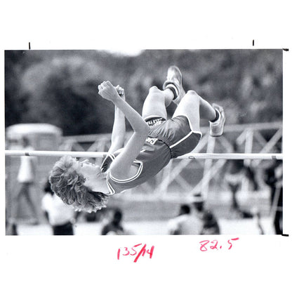 1983 Press Photo Northeast High St. Petersburg High Jump Holly Ackett 8x10" AD2