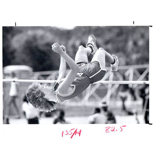 1983 Press Photo Northeast High St. Petersburg High Jump Holly Ackett 8x10" AD2
