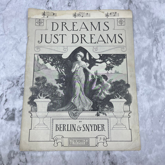 Dreams Just Dreams By Irving Berlin Frew Art 1910 Sheet Music Art Nouveau V41-3