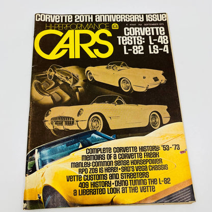 Hi Performance Cars Magazine September 1973 Corvette 20th Anni Chevy Camaro BA1