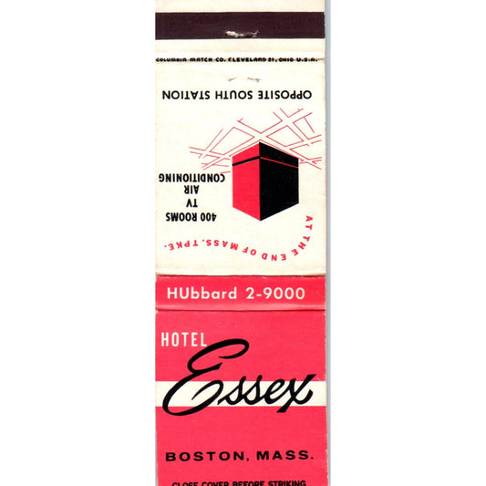Hotel Essex Boston MA Advertising Matchbook Cover MM9-8