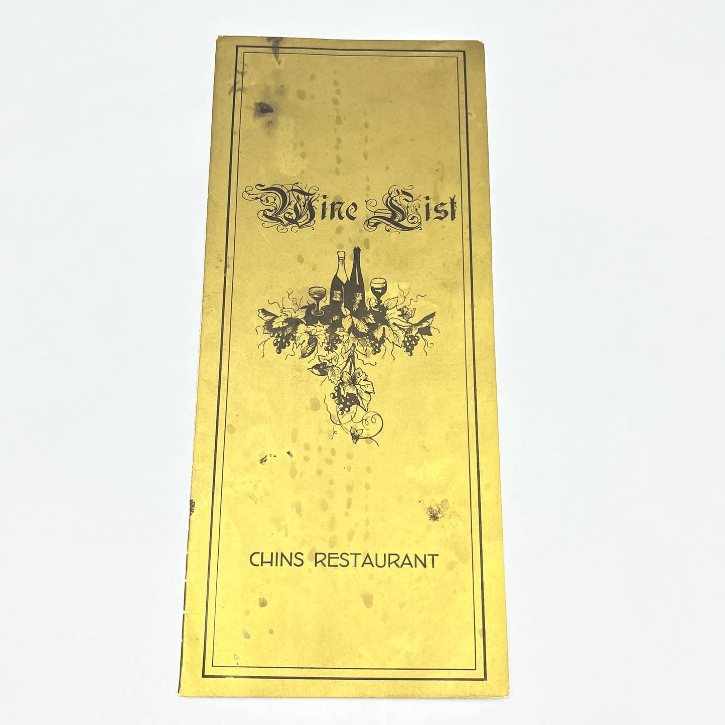 1960s Chins Restaurant Wine List Menu Washington DC FL3