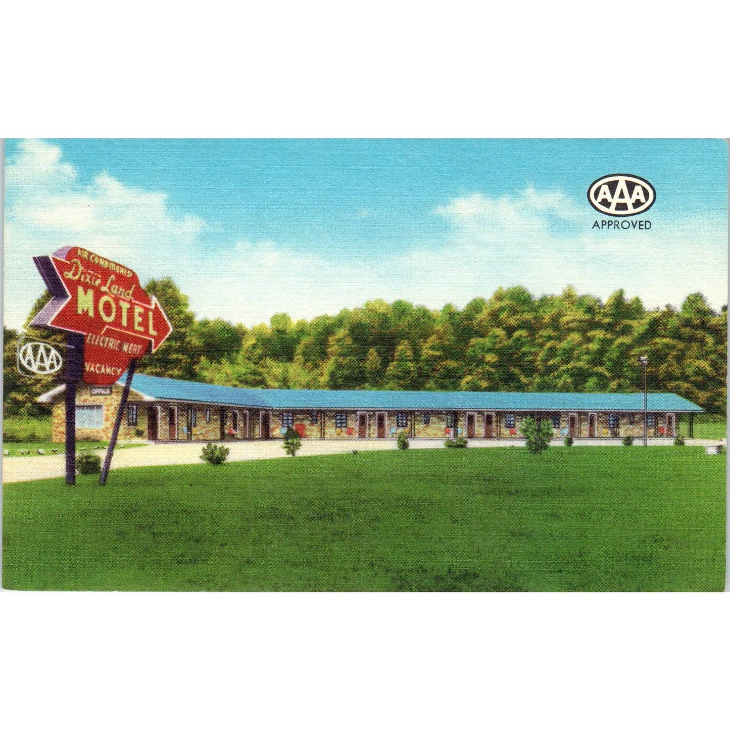 Dixieland Motel Chattanooga Tennessee W. Reed Kelso - Original Postcard TJ7-RP2