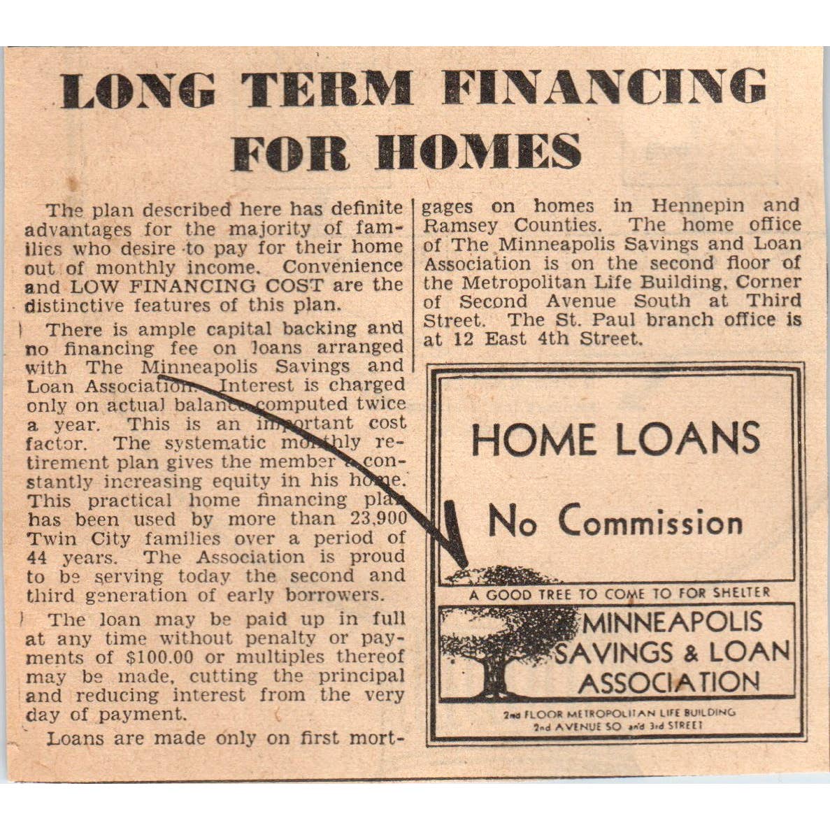 1935 Mpls Journal Newspaper Ad Minneapolis Savings & Loan Association FL5-6