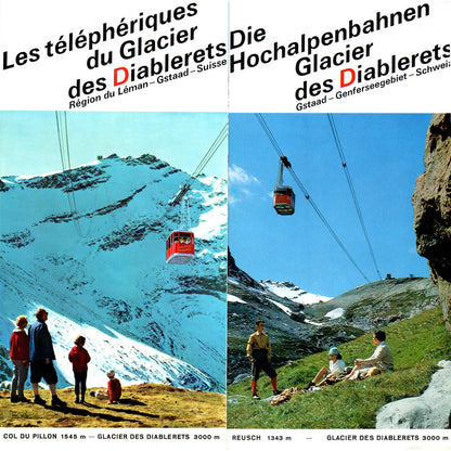 Vintage Hochalpenbahnen Glacier Des Diablerets Fold Out Travel Brochure AD7