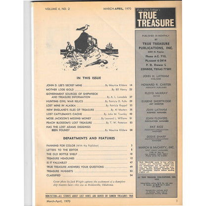 Long John Lathams Lost Treasure Magazine Lost Mines, Buried, Sunken Apr 1970 MB1