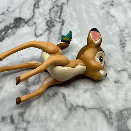 Vintage Disney Bambi Butterfly Tail Poseable PVC Figure Toy 3.5" TH1