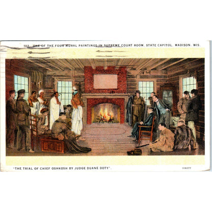Painting in the Supreme Court State Capitol Madison WI Original Postcard TK1-P12