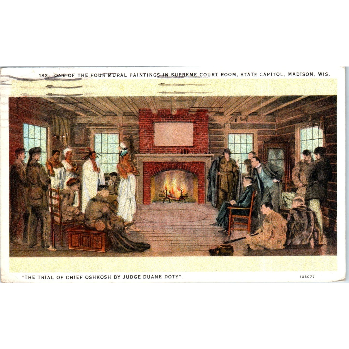 Painting in the Supreme Court State Capitol Madison WI Original Postcard P2-7