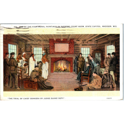 Painting in the Supreme Court State Capitol Madison WI Original Postcard P2-7