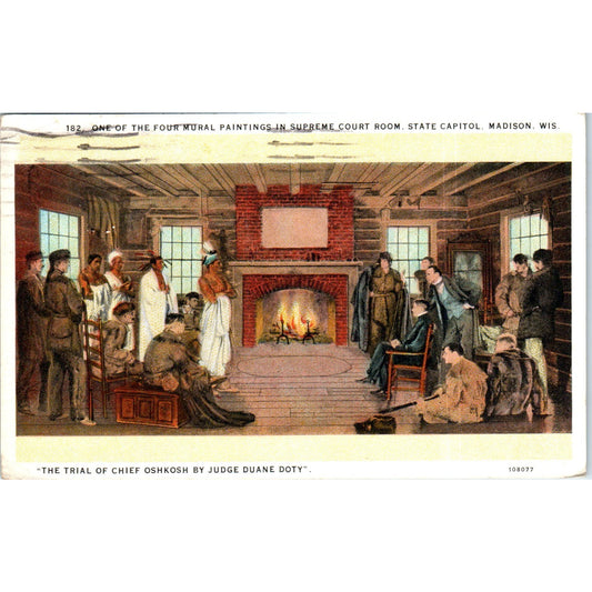 Painting in the Supreme Court State Capitol Madison WI Original Postcard P2-7
