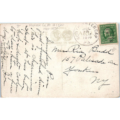 Delaware Water Gap PA 1910 - Original Postcard TJ7-RP1