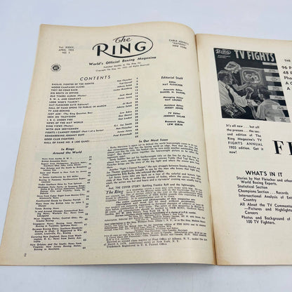 1955 April - The Ring Boxing Magazine – Rocky Marciano Cover Ray Robinson TA5