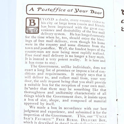 c1900 Uncle Sam's Favorite Rural Door to Door Mail Delivery Book Adrian MI AC1