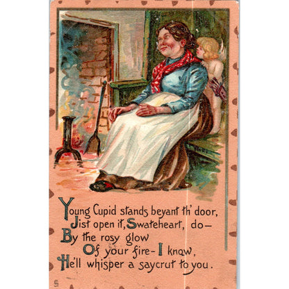 Leatherette Series 1908 Poem Raphael Tuck Original Postcard TK1-P17