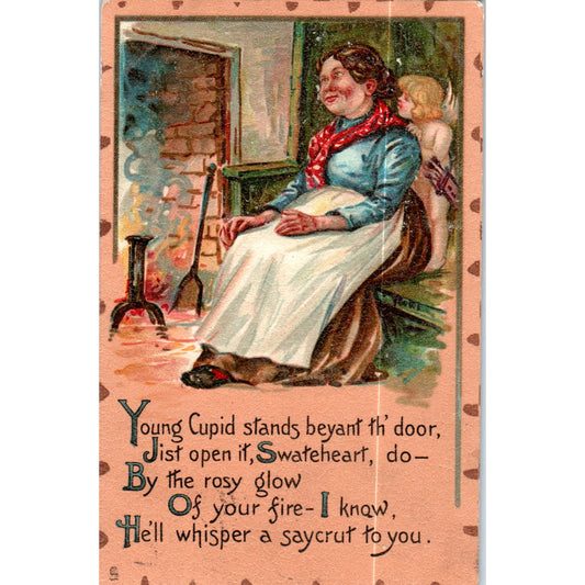 Leatherette Series 1908 Poem Raphael Tuck Original Postcard P3-2