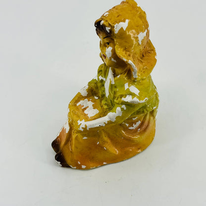 Vintage Antique Sitting Little Dutch Girl Carnival Chalkware 4” Figurine TC5