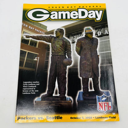 October 5, 2003 GREEN BAY PACKERS program GAMEDAY vs Seattle Seahawks BA4