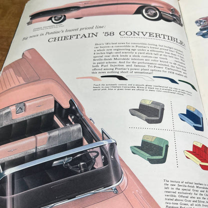 1958 Pontiac Full Color Deluxe Sales Brochure Bonneville Chieftain Super Star B4