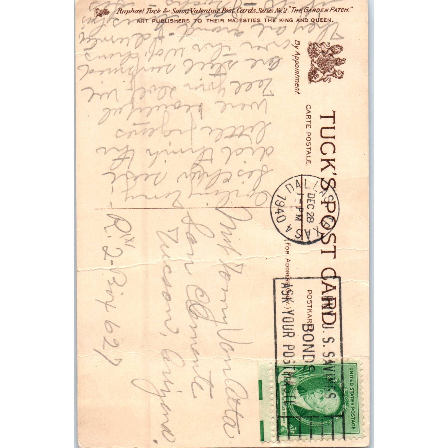 E Curtis Anthropomorphic Carrot Garden Patch Raphael Tuck Postcard TK1-P17