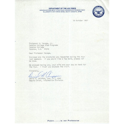 Department of the Air Force Letterhead Memo David H. Crippen 1967 B16