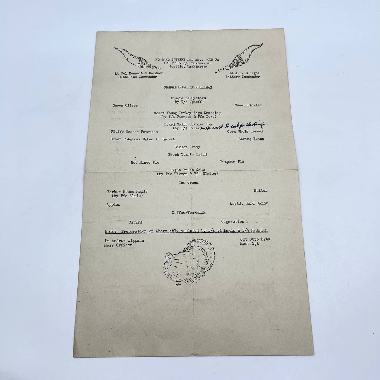 1962 Swedish American Line RS Grisholm Dinner Menu North Cape Cruise Ship AB3