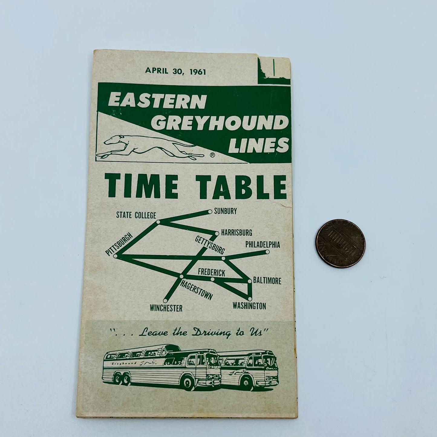 1961 Eastern Greyhound Lines Bus Time Table Baltimore Pittsburgh New York SC2