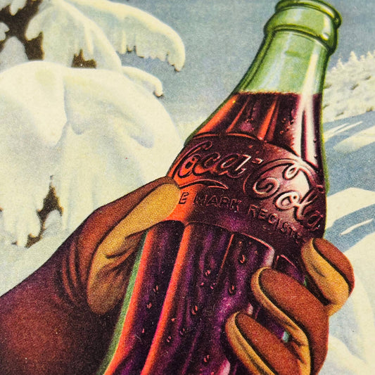 1947 Coca-Cola Coke Advertising Ink Blotter Lithograph Coke Knows No Season C4