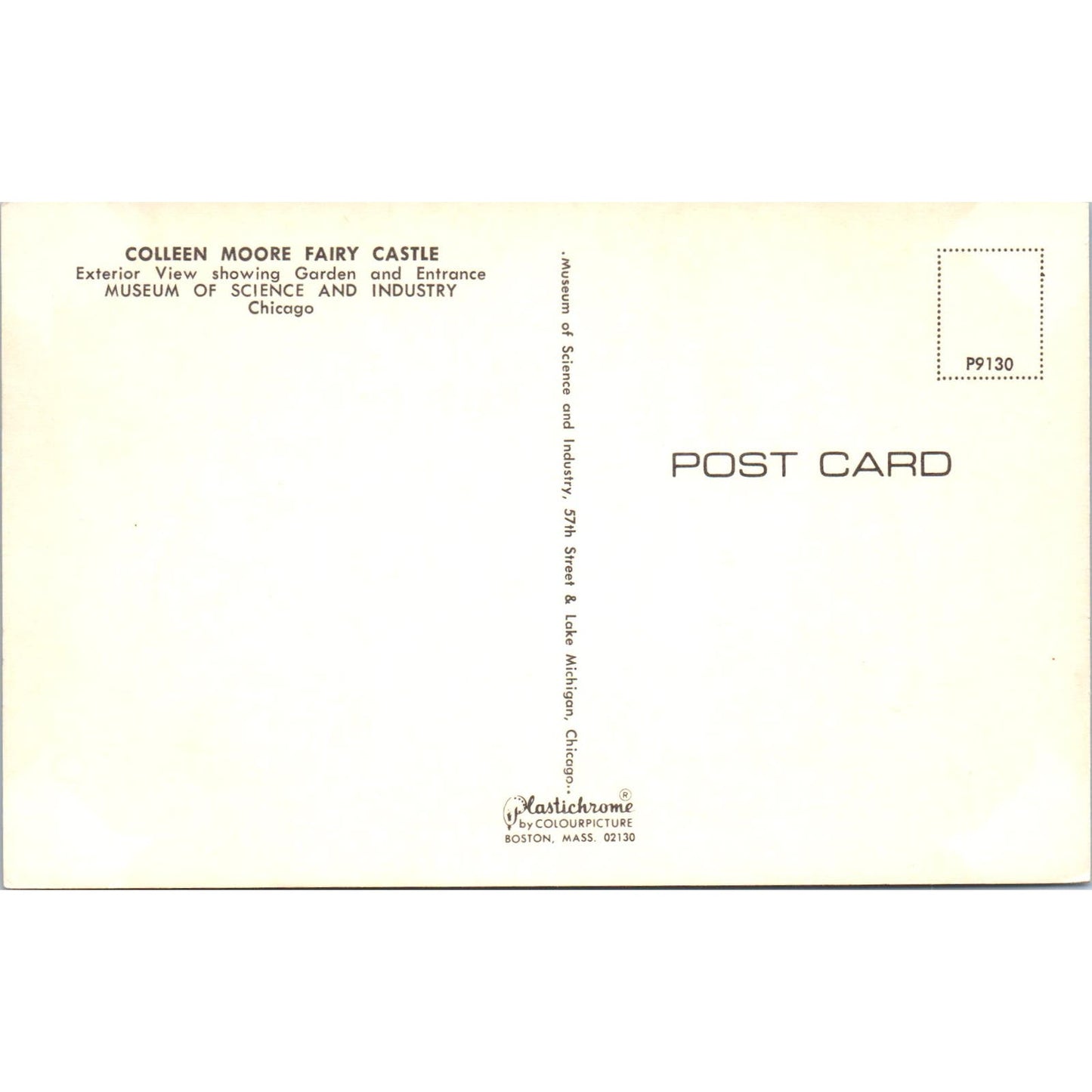 Colleen Moore Fairy Castle Exterior Garden & Enterance Original Postcard PB7