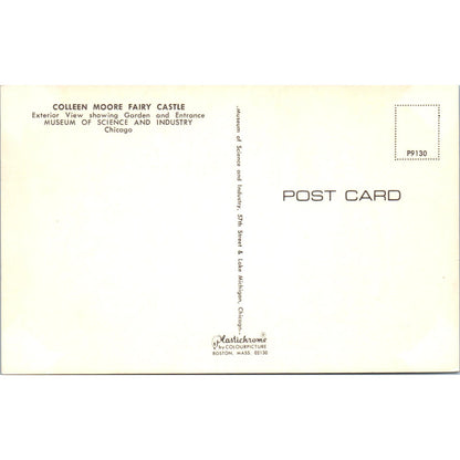 Colleen Moore Fairy Castle Exterior Garden & Enterance Original Postcard PB7