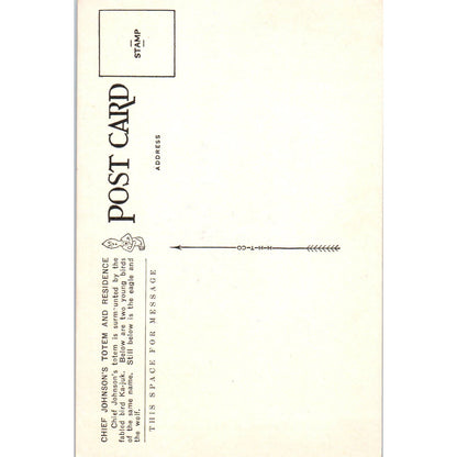 Ka-Juk Chief Johnson's Totem and Residence Alaska Original Postcard TK1-30
